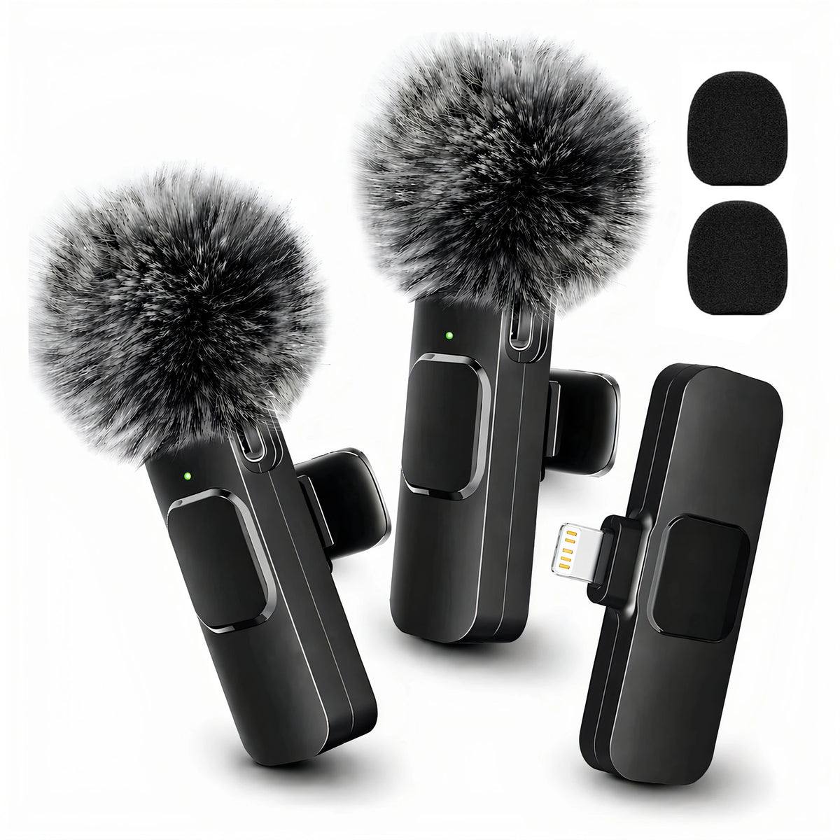Wireless Lapel Microphone with Lightning Connector for Vlogs and Live Streaming
