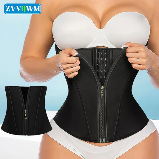 Women's Waist Trainer Tummy Control Corset with Zipper and Hooks