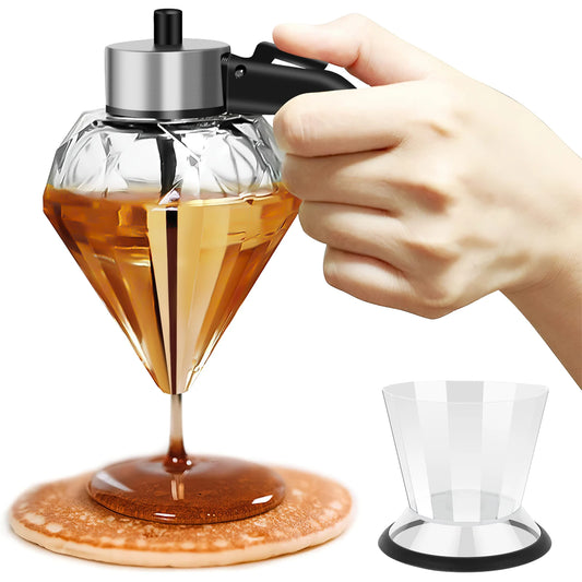 Glass and ABS Honey and Syrup Dispenser with Handle