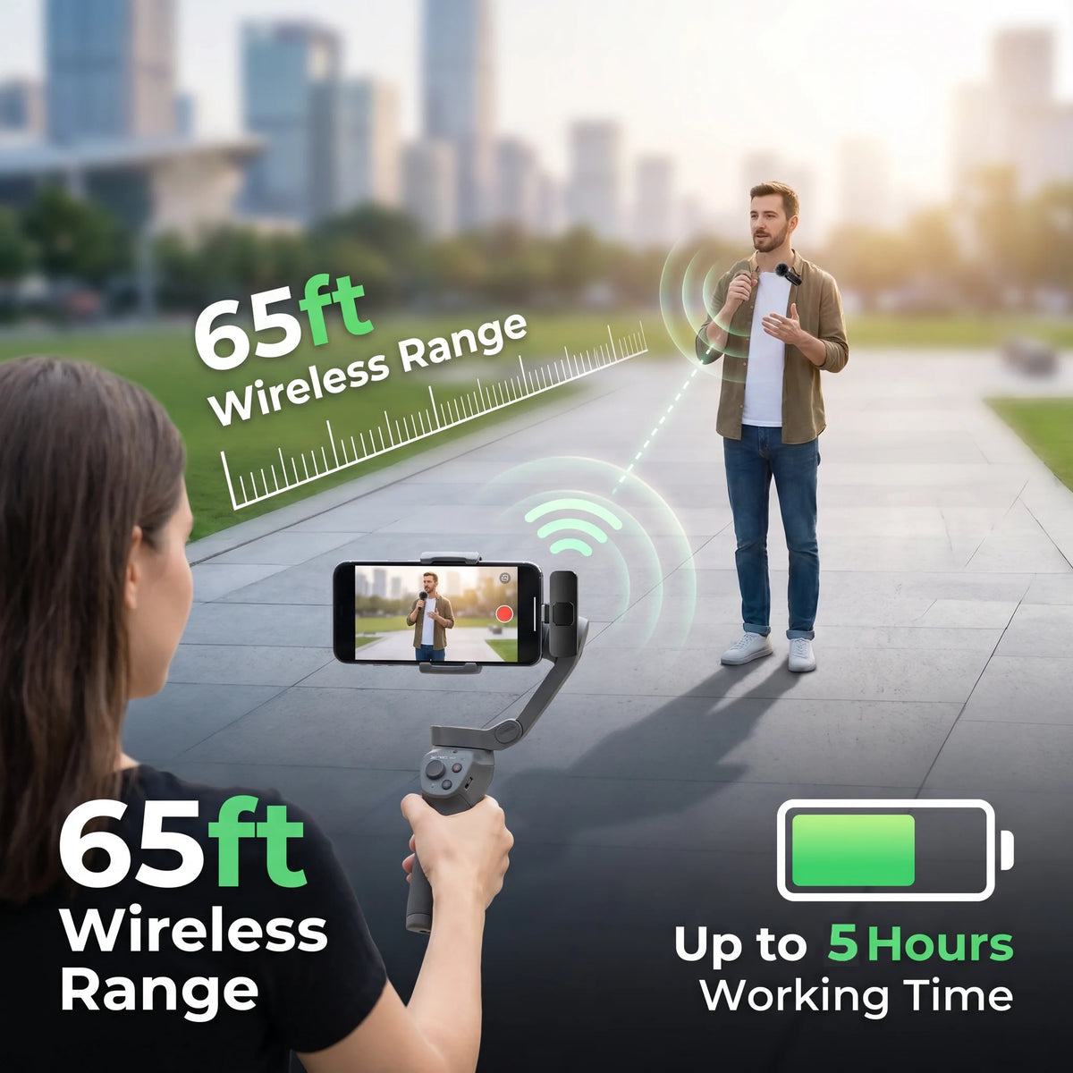 Wireless Lapel Microphone with Lightning Connector for Vlogs and Live Streaming